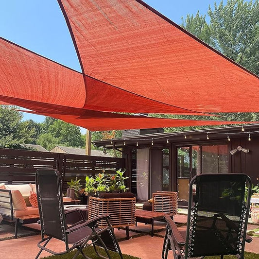 LOVE STORY Custom Size 9'x12'x15' Terra Red Sun Shade Sail Right Triangle Sunhsade Fabric Awning Canopy for Patio Backyard Carport Pergola (Customized)