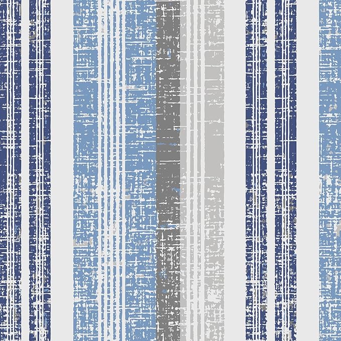 LVTXIII Outdoor Chair Cushions, Fade-Resistant Patio Furniture Cushions Outdoor Chair Pads with Ties for Dining Chairs and Garden Furniture Use, 18.5"x16"x2" 4 Pack, Stripe Layered Blue