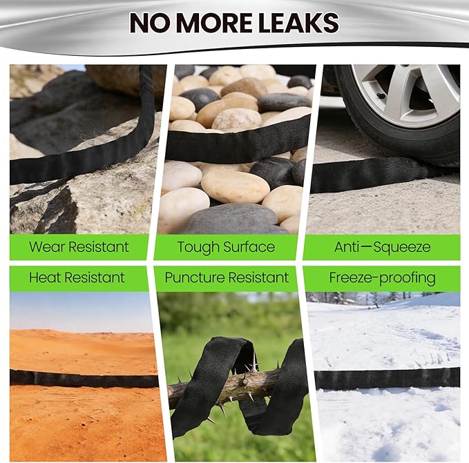 75FT Non-Expandable Garden Hose Lightweight Flexible Water Hose With Sprayer Nozzle High Pressure Kink Resistant & Leakproof Durable Portable For Yard Garden Lawn