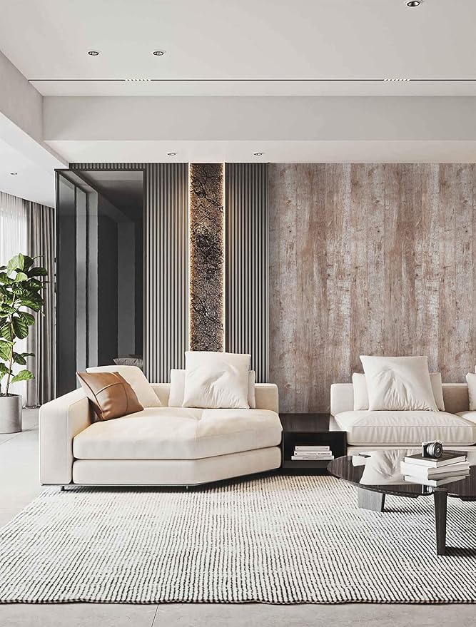 Dimoon 236"x17.7'' Wood Contact Paper Brown Grey Dark Wood Wallpaper Gray Brown