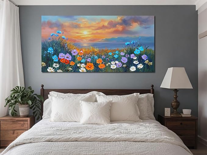 Ardemy Landscape Wall Art for Living Room Extra Large Wildflower Pictures Wall