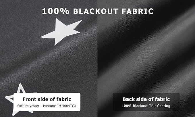 LazBlinds 100% Blackout Door Curtain, No Tools No Drill Cordless Blinds