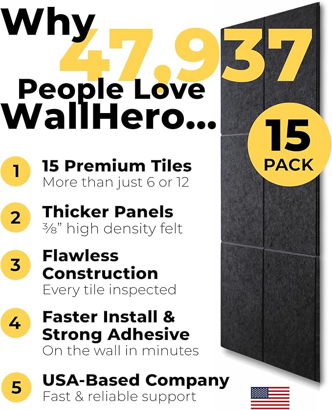 WALLHERO Large Bulletin Board, Tack Board, Cork Board Alternative