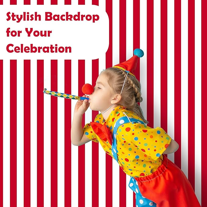 Kochorie 100 Ft x 54 Inch Red & White Striped Tablecloth Roll