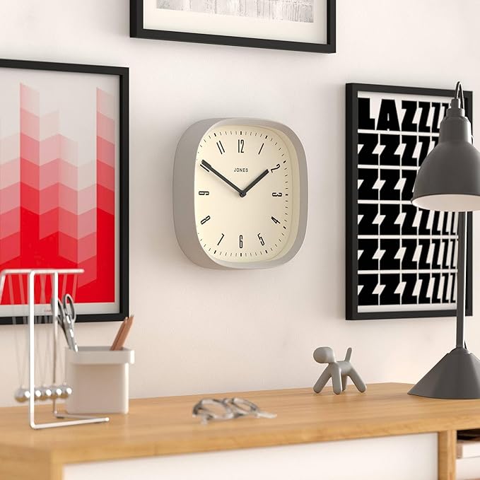 JONES CLOCKS® Marvel wall Clock | Modern Retro Rounded Square Clock | 10 inch |