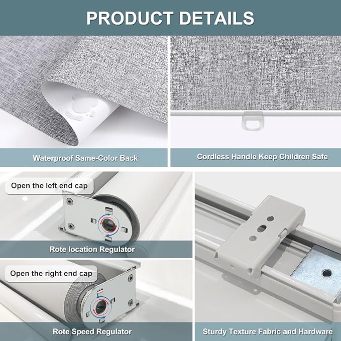 Customize Cordless Roller Shades Blackout Blinds
