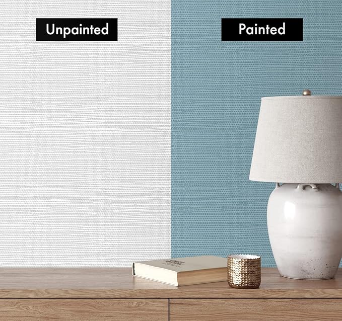 NextWall Faux Grasscloth Paintable Peel and Stick Wallpaper