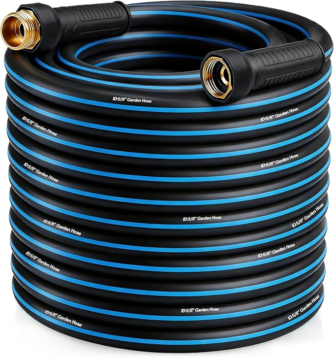 Flexible Garden Hose 100 FT NON-EXPANDABLE, Lightweight Kink-free Hybrid Outdoor Hose Pipe with Leakproof Connectors, Durable Heavy Duty Water Hose for Outside Watering, House Cleaning