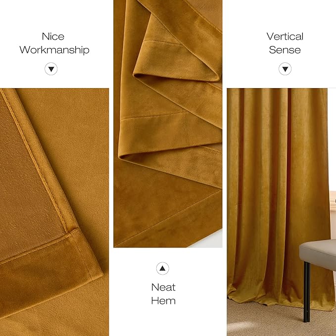 NICETOWN 96 inch Warm Velvet Blackout Curtains