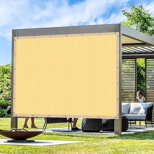 Artpuch Outdoor Pergola Shade Cover 11x15 FT Sun Shade Cloth with Grommets Sand 90% UV Protection Canopy Patio Privacy Screen (Customized Available)