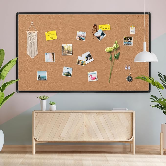 Extra Large Cork Bulletin Board 72" X 48", Wall Mounted Notice Pin Board