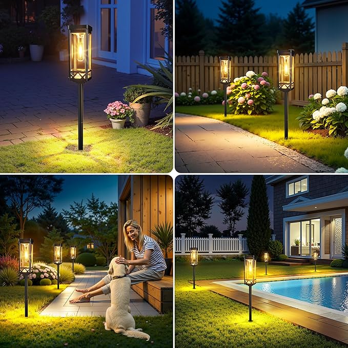 KOOPER Taller Solar Pathway Lights Outdoor, 12 Pack Upgraded Brighter Solar Garden Lights Solar Powered, Up to 15 Hours Outdoor Solar Lights for Yard Landscape Lighting Path Walkway Driveway Sidewalk