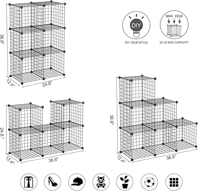 C&AHOME Wire Cube Storage, 6