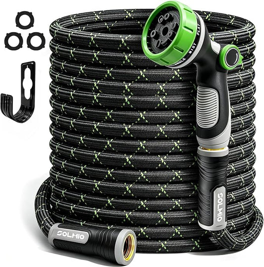 Garden Hose 75FT, Flexible Lightweight Non-Expandable Water Hose with 10 Function Nozzle, No-Kink, Leak-Proof, Burst-Resistant, High-Pressure for Yard, Outdoor