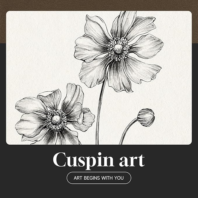 Framed Black and White Floral Wall Art