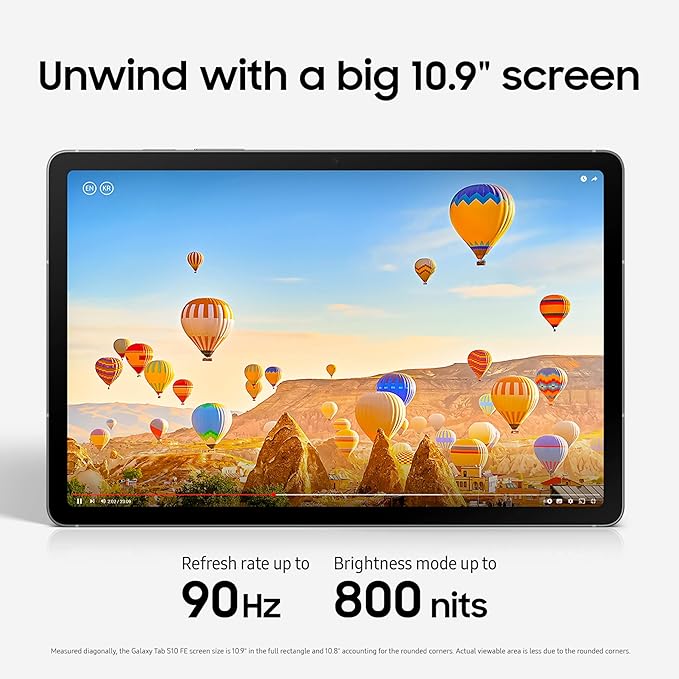 SAMSUNG Galaxy Tab S10 FE 256GB WiFi Android Tablet, Large Display, Long Battery Life, Exynos 1580 Processor, IP68 Water-Resistant, 90 Hz Refresh, S Pen for Note-Taking, US Version, Gray