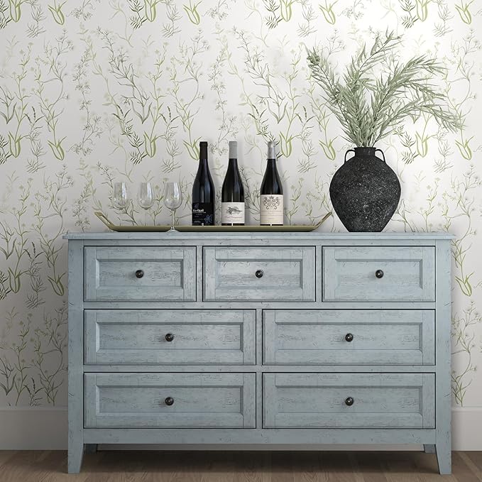 Timeet Floral Peel and Stick Wallpaper Botanical Wildflower Self Adhesive Wall