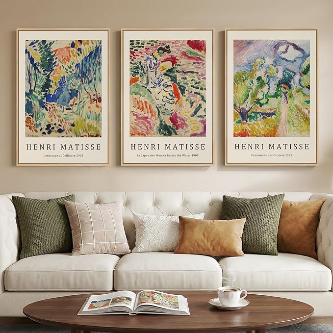 Large Framed Matisse Wall Art for Living room, Retro Vintage Matisse Famous