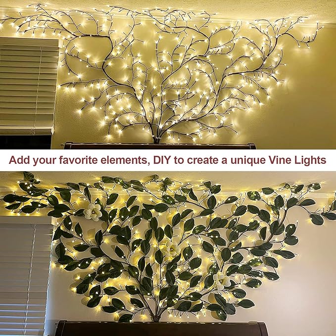 Enchanted Willow Vine Lights for Wall: 7.5FT led Twinkling Tree Branch Light