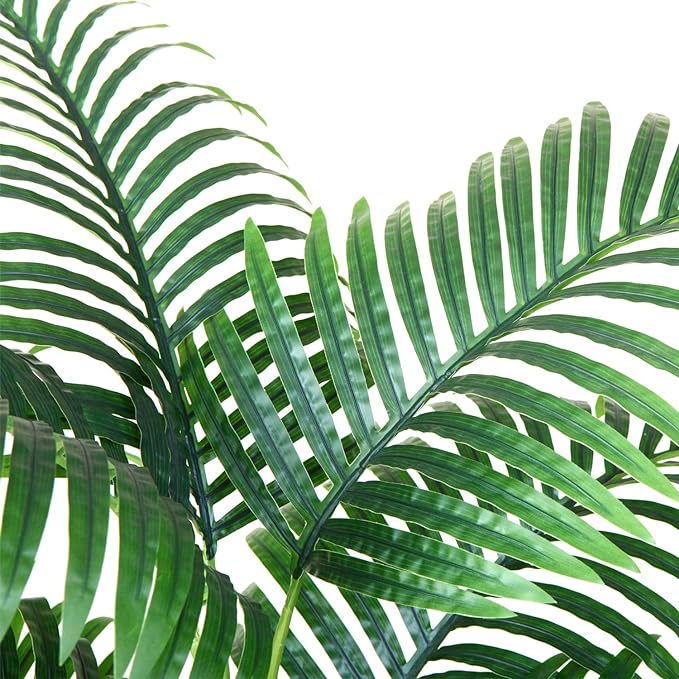 Fopamtri Fake Majesty Palm Plant 3 Feet Artificial Majestic Palm Faux Ravenea Rivularis in Pot for Indoor Outdoor Home Office Store, Great Housewarming Gift