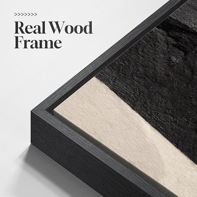 Long Narrow Framed Neutral Abstract Vertical Wall Art