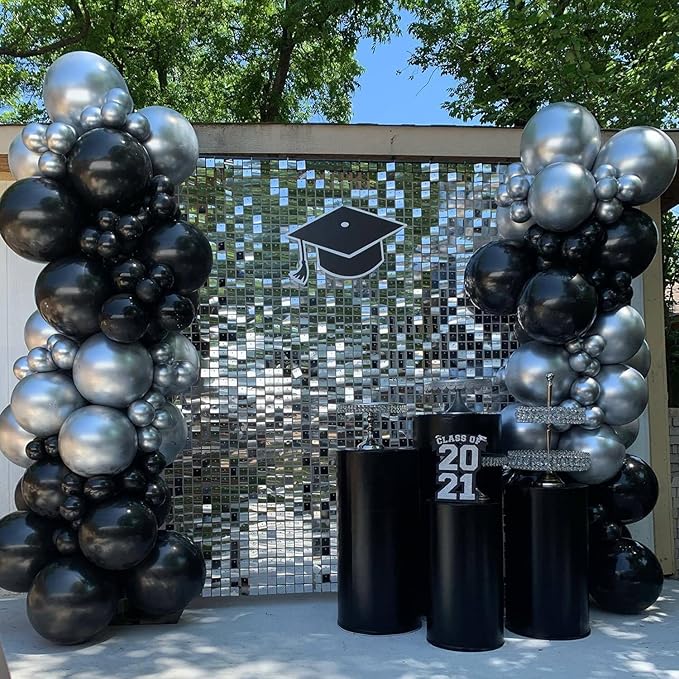 COKAOBE Silver Shimmer Wall Backdrop, Photo Backdrops