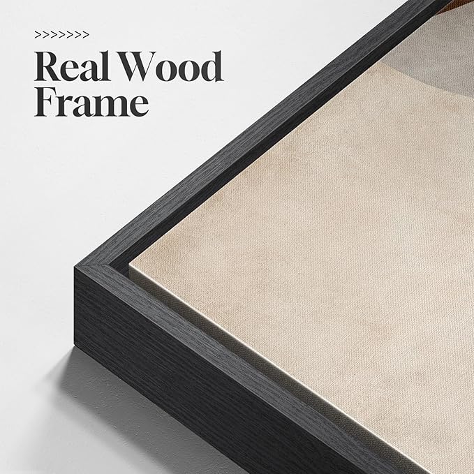 Large Framed Neutral Abstract Minimalist Wall Art Set of 2, Modern Canvas