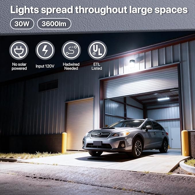 HYPERLITE LED Wall Pack Light: 30W 3600lm 5000K Daylight Dusk to Dawn Outdoor