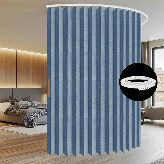 Room Divider Curtain Sets with Flexible Ceiling Track, Privacy Soundproof