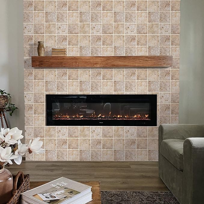 COMSTICKC Peel and Stick Faux Stone Wall Sticker Wall Panels, Not Real Stone
