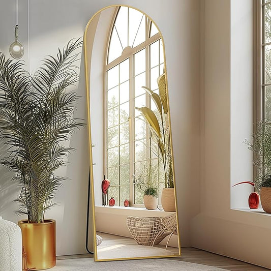 Sweetcrispy 59"x16" Arched Full Length Mirror, Leaning or Standing Full Body