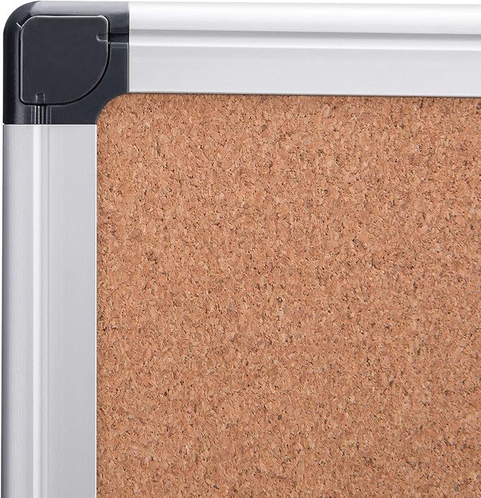 Amazon Basics Rectangular Bulletin Board, Cork Board