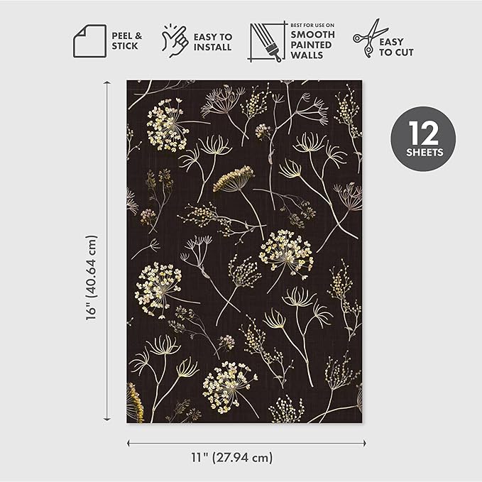 Main Street Peel and Stick Wallpaper Eco-Friendly Sheets 12 Pack, 11 X 16 Inch