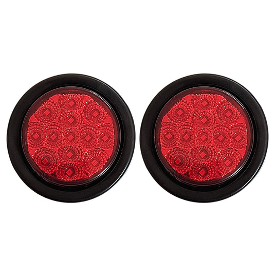 All Star Truck Parts 2.5in Round Red LED Clearance Marker Lights Kit, 13 Diodes, Waterproof, Model ASA2513R2, 12V, Flush Mount