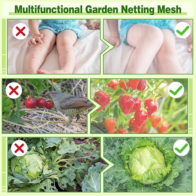 ANPHSIN Stronger Garden Mesh Netting - 10 x 20 ft PP Nanocomposite Bird Net Barrier, Mosquito Netting Screen for Outdoor Plants Vegetables Patios Balconies Terraces, Shading Rate 20% (White)