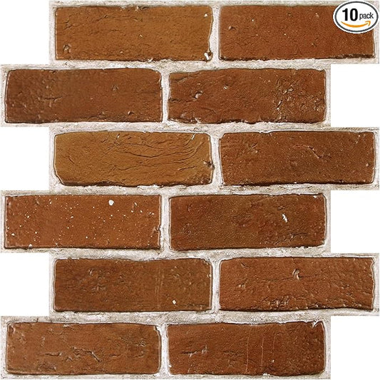 COMSTICKC 3D Faux Brick Wall Panels Peel and Stick Wall Stickers, Small Size