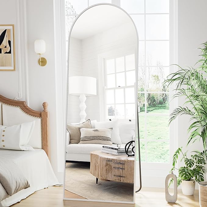 Arched Floor Mirror, Standing Mirror Hanging or Leaning, Body Mirrors