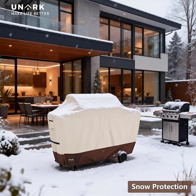 Extra Large Grill Cover for Outdoor Grill 72 Inch, Gas Grill Covers Heavy Duty Waterproof BBQ Covers for Outside, All Weather Protection Grill Cover 72 Inch 72" L x 27" W x 47" H Beige