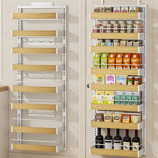 POKIPO 8 Tier Over The Door Pantry Organizer, 2 IN 1 Wall Mount or Hanging