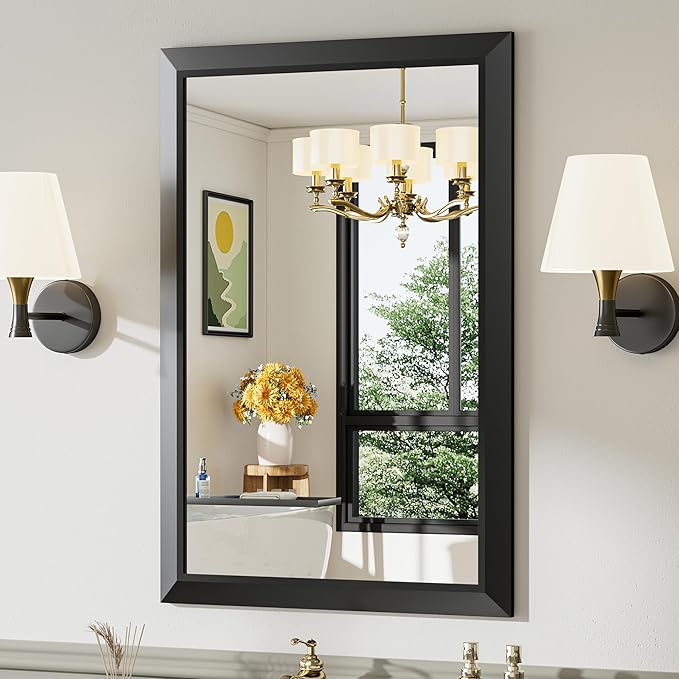 Briivue 24x36 Inch Black Bathroom Mirror