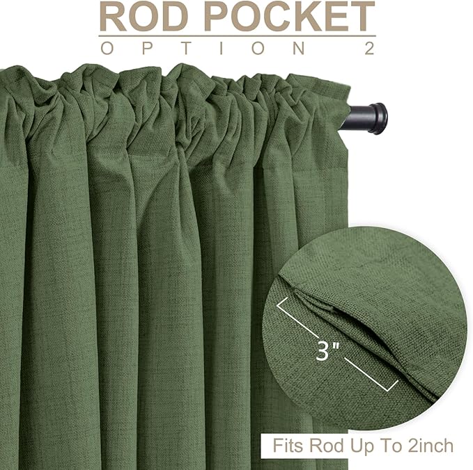 100% Blackout Shield Linen Blackout Curtains
