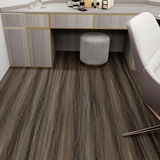 Wood Grain Peel and Stick Floor Tiles – 11.8” Width, Full Roll Length of 118" –