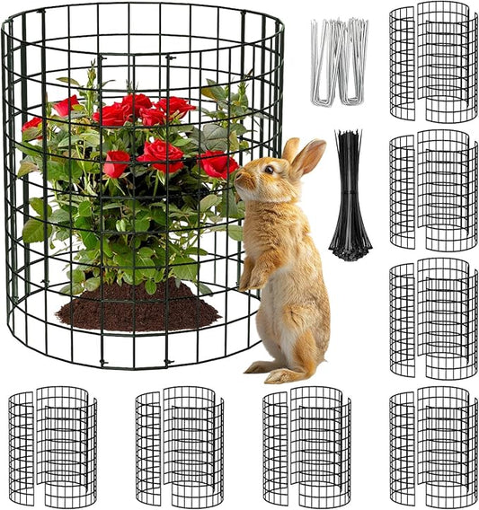 8 Packs Round Plant Protector from Animals,Metal Wire Mesh Garden Plant Cages for Outdoor Gardening Supplies, Garden Protection Rabbits Chickens Ducks for Vegetables, Flowers, Shrubs (16'' x 12'')