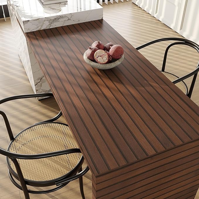 VEELIKE Walnut Wood Slat Peel and Stick Wallpaper Wood Contact Paper