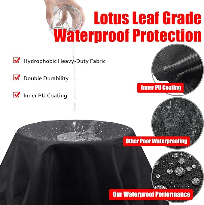 Grill Cover, 40 inch Heavy Duty BBQ Gas Grill Cover for Outdoor Grill, Waterproof, Weather Resistant, Anti-UV, Rip-Proof, Fade Resistant Barbecue Cover with Hook-and-Loop Straps for Most Grills