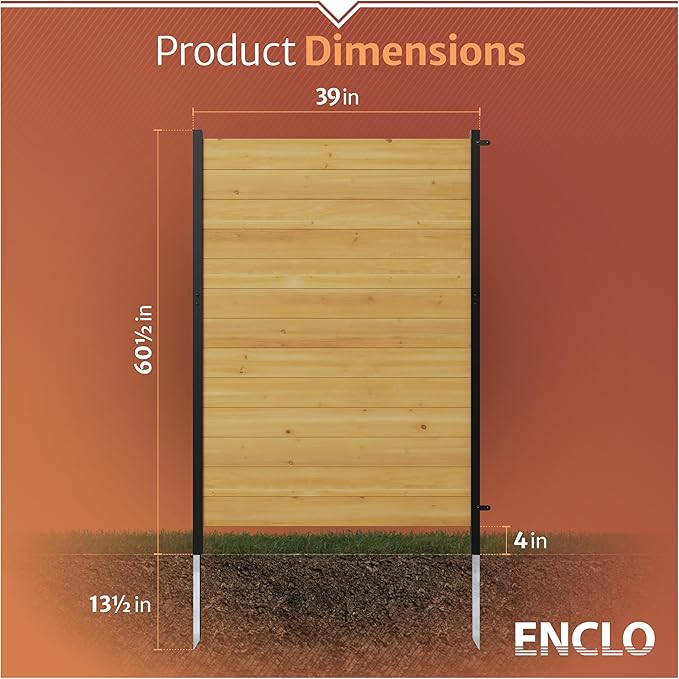 5ft H x 3.2ft W No Dig Enclo Fairmont Cedar Wood Privacy Screen, Great to Hide