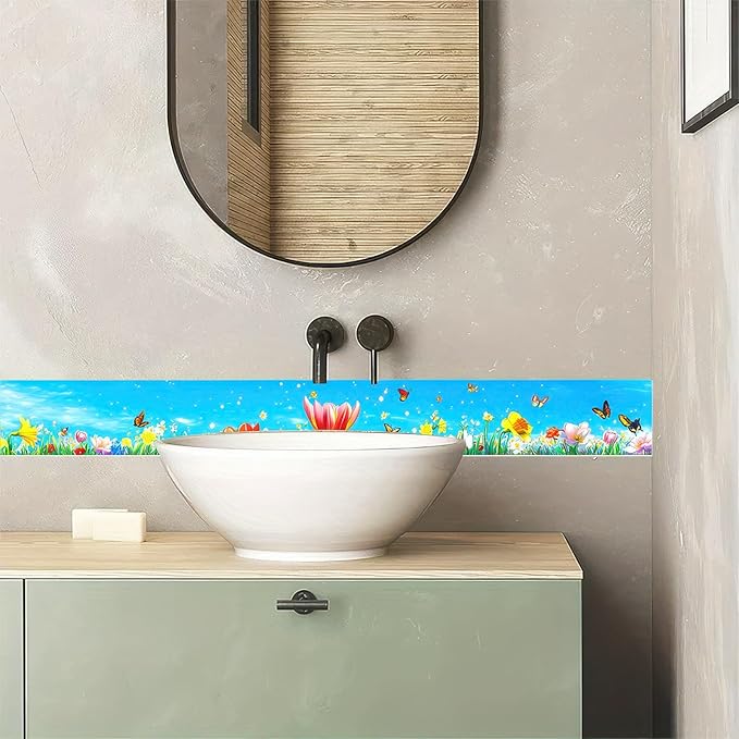 HOMETITUTE Wallpaper Border 4x196 Inch Peel and Stick Wall Border Wallpaper
