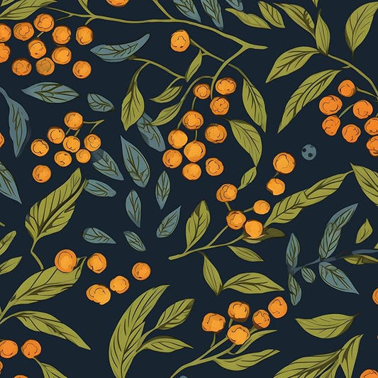 BOKEBEVE Blue Orange Green Wallpaper Peel and Stick Boho Leaves Floral Contact