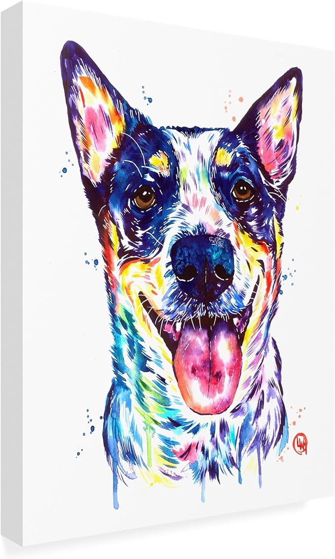 Outdoor Canvas Art - Lisa Whitehouse 'Australian Cattle Dog' Wall Art for Outdoor Spaces, Patios, or Gardens by Trademark Fine Art