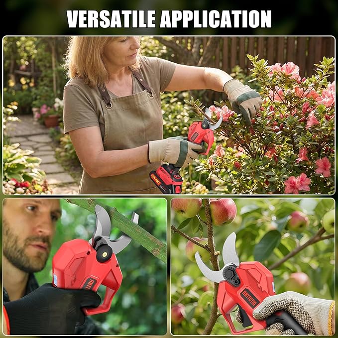 Upgraded Electric Pruning Shears, Big 2.56'' Cutting Diameter Cordless Pruner for Gardening with Dual 2.0AH Batteries & Extra Replacement Blades, Branch Cutter for Tree & Flower Trimming
